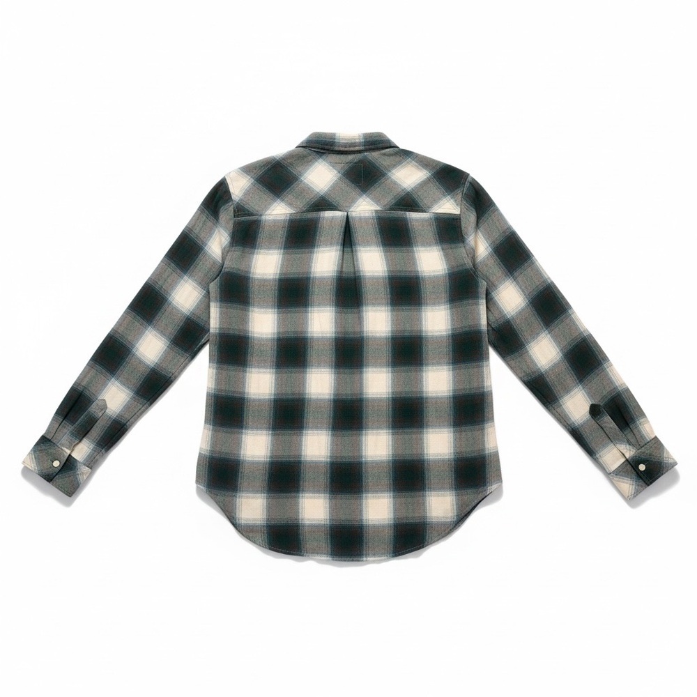 Rails Hunter Shirt Button Down Western Style Ivory Teal Olive Plaid Size Medium - Picture 4 of 13